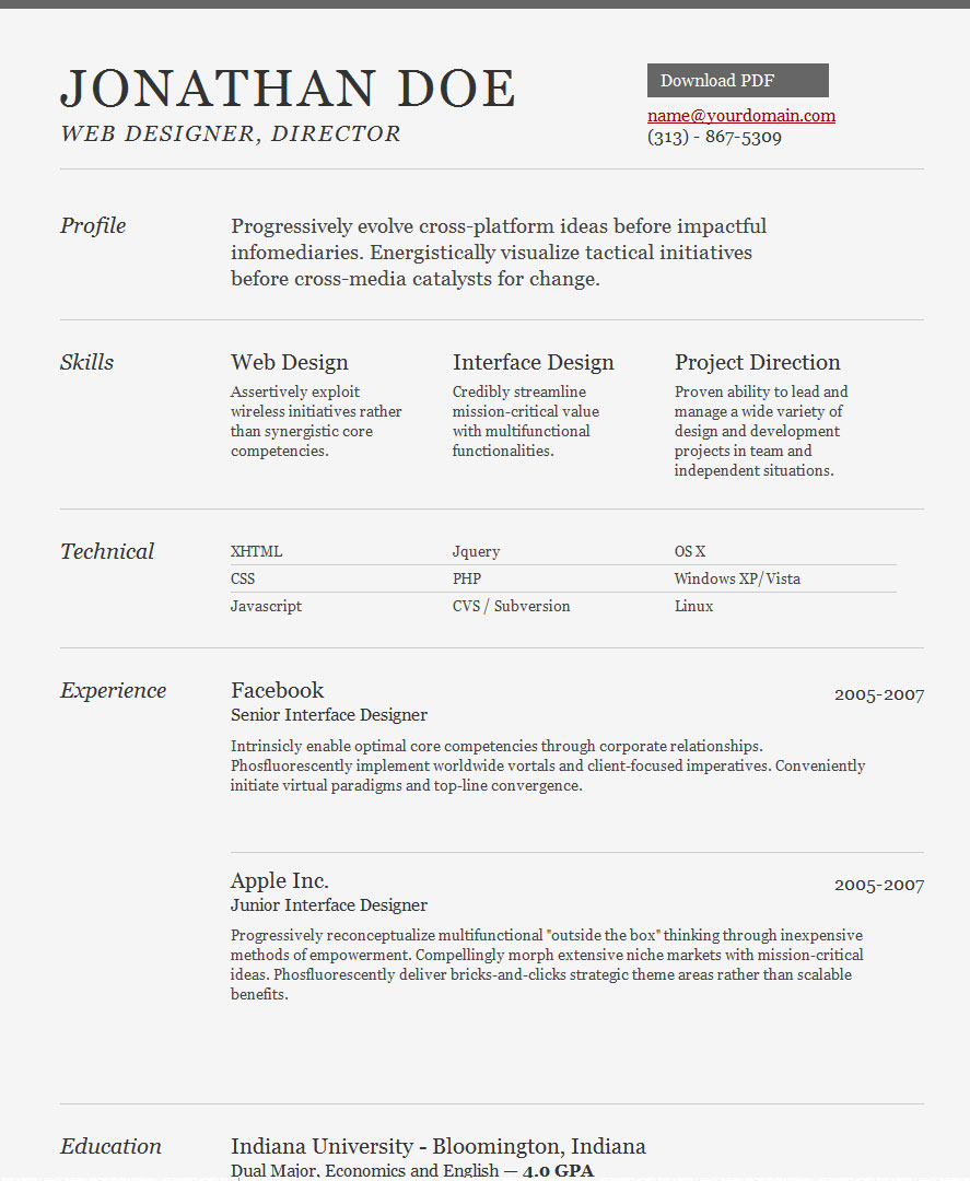 srt html resume template  u2190 open resume templates