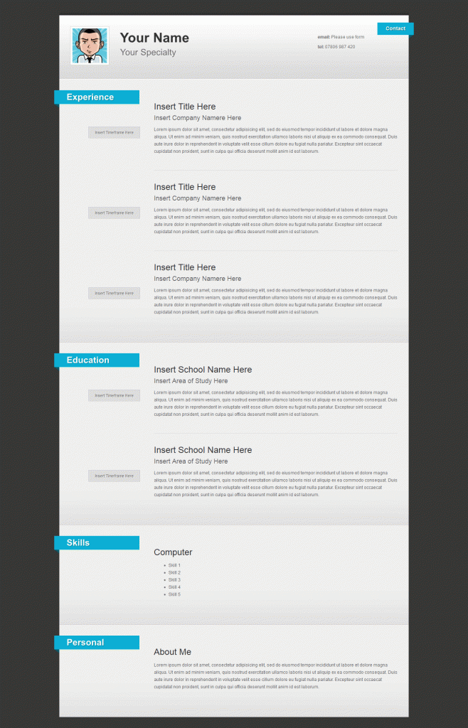 versatile html resume template  u2190 open resume templates